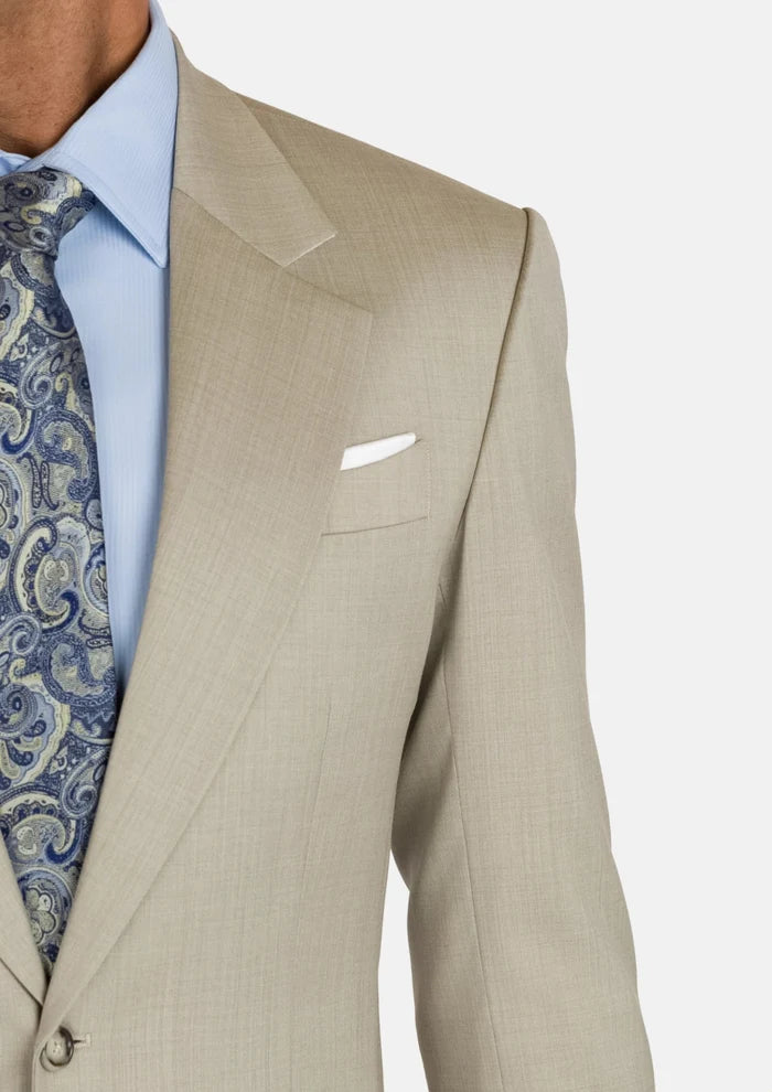 Beige Sandstone Italian Wool Suit - SARTORO