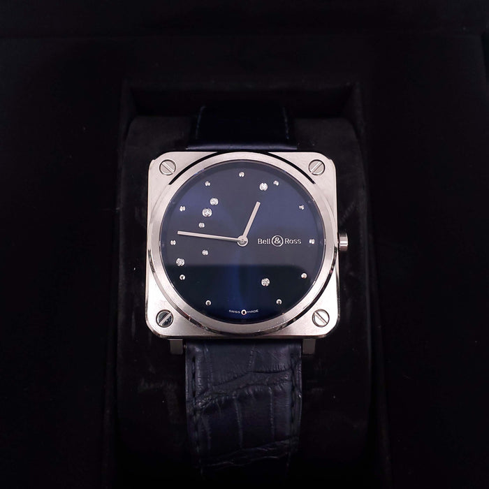BELL & ROSS DIAMOND WATCH EAGLE QUARTZ 39MM CORDON BLEU
