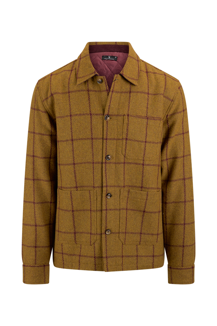 Urban Pioneers Male Benedict Padded Wool Overshirt OVERSHIRT HONEY CHECK