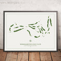 A framed image of Berkhamsted Golf Club in the style of a simple and modern golf course map