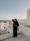 Bias Cut Pure Silk Pants Black