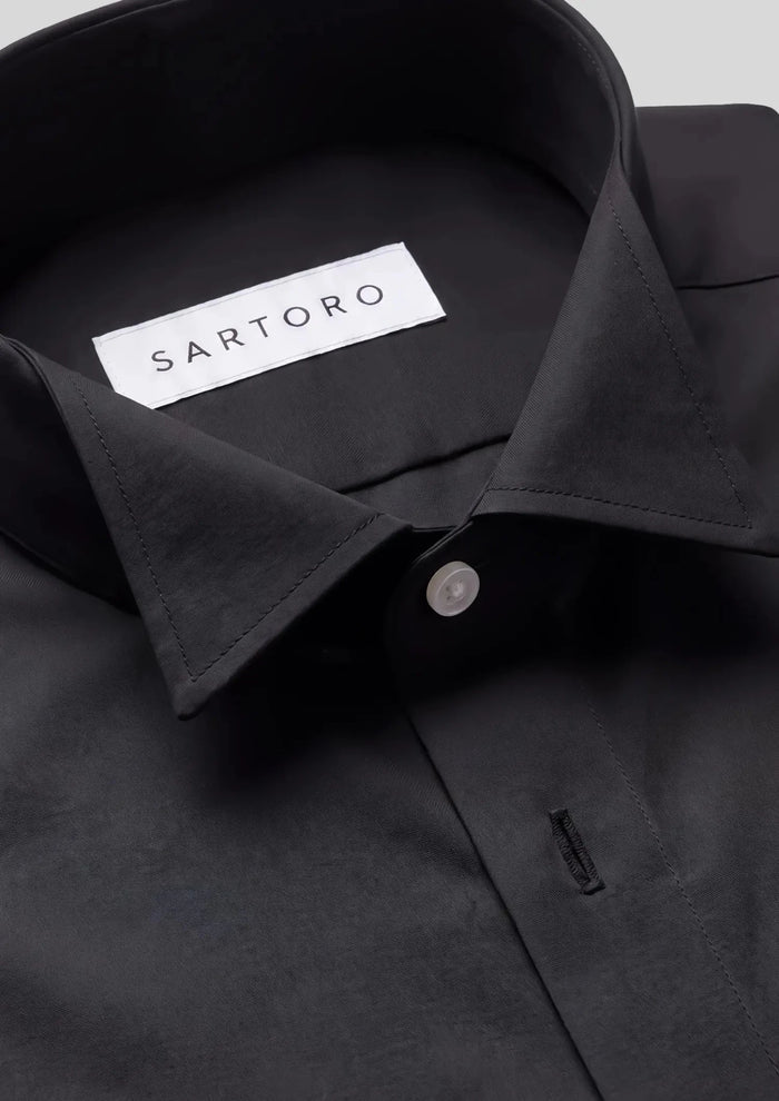 Black Bamboo Tuxedo Shirt - SARTORO