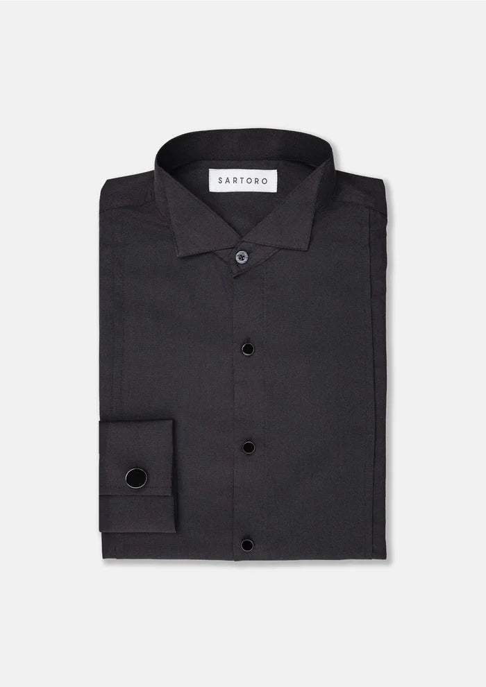 Black Bamboo Tuxedo Shirt - SARTORO