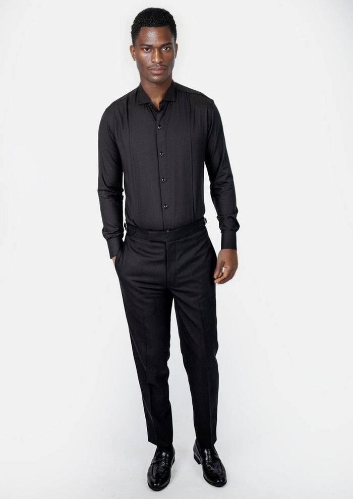 Black Bamboo Tuxedo Shirt - SARTORO
