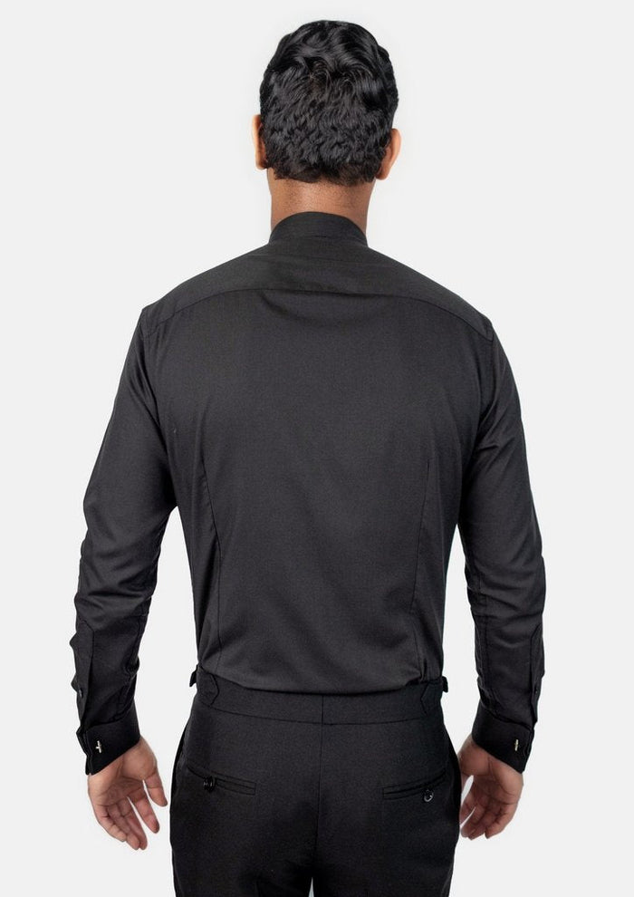 Black Bamboo Tuxedo Shirt - SARTORO