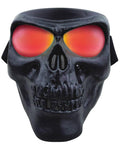 Black Skull Mask Red Lenses: Features:

Made with Polypropylene (Helmet Material)
Polycarbonate Lenses
Matte Black Mask
Soft-
