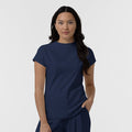 BLK Women's Cowl High Neck Scrub Top Navy