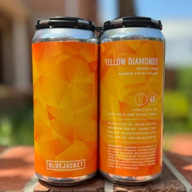 Blue Jacket Yellow Diamonds Export Lager 16oz 4-pack