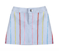 Blue Multi Sequin Stripe Denim Skirt