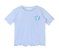 Blue Short Sleeve Sequin Star Top