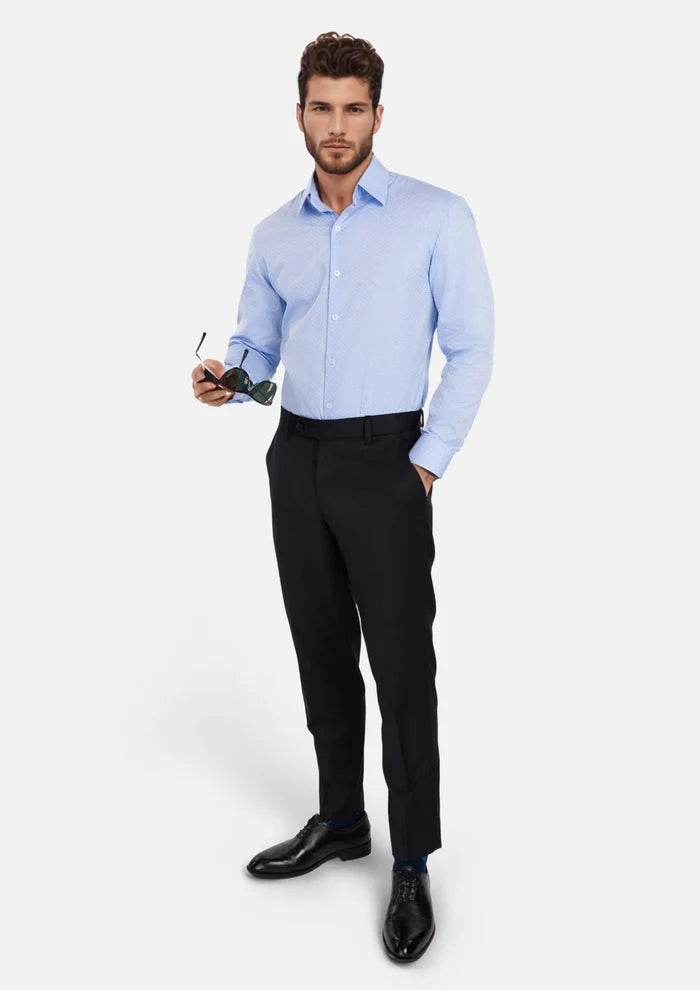Blue Microfloral Shirt - SARTORO