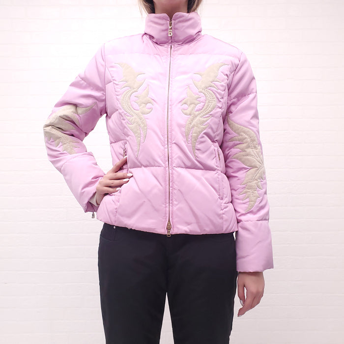 BOGNER PINK JACKET WITH SUEDE DETAIL - SIZE 8
