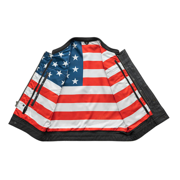 Born Free Black Stitching Vest: Embrace the spirit of the open road with the Born Free Leather Vest