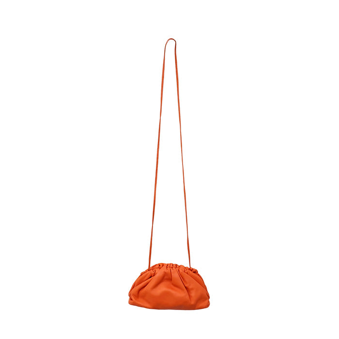 BOTTEGA VENETA ORANGE LEATHER POUCH CROSSBODY BAG
