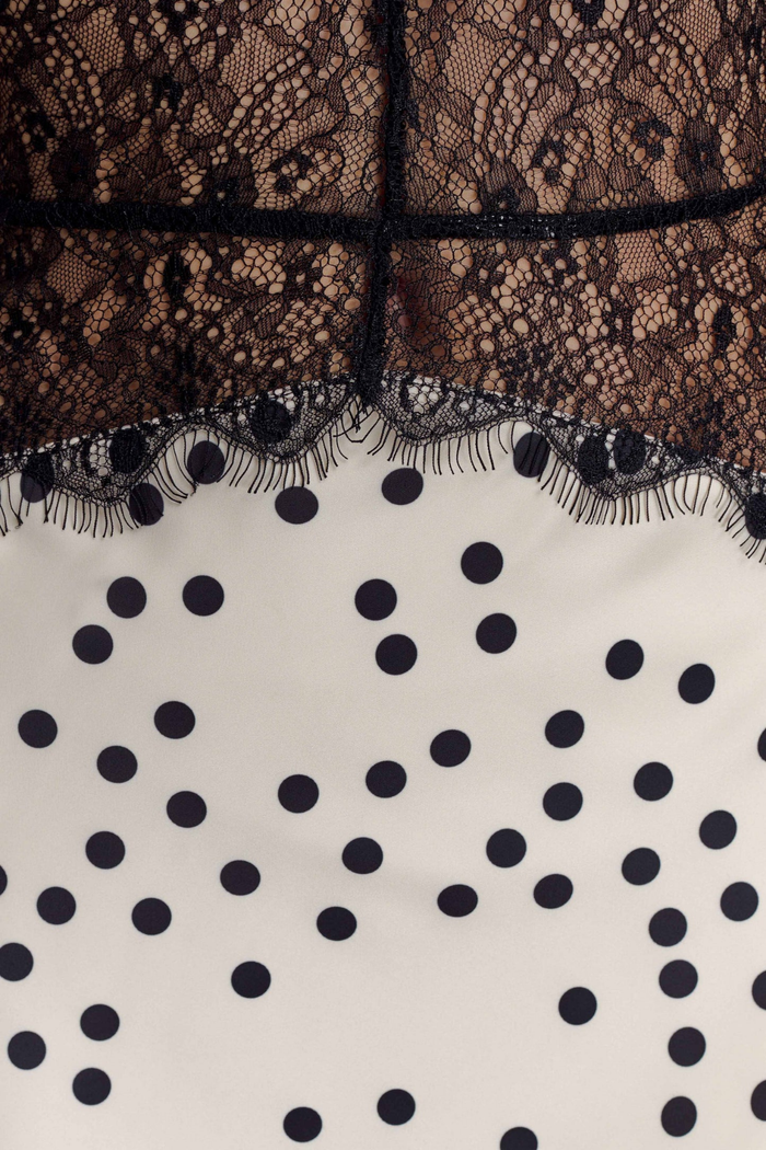 Bowie Lace Plunge Dot Maxi Dress