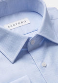 Breeze Blue Dobby Dot Shirt - SARTORO
