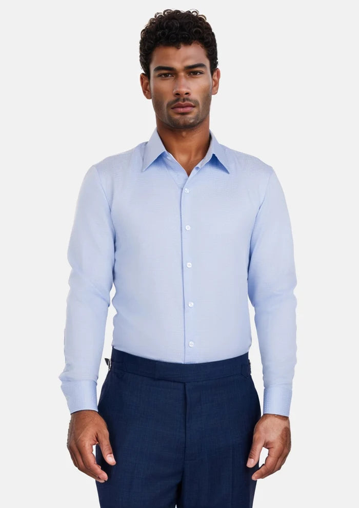 Light Blue Dotted Shirt - SARTORO