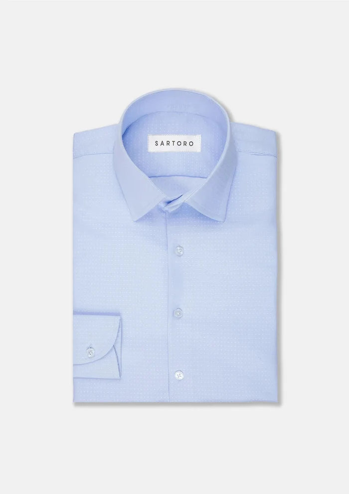 Light Blue Dotted Shirt - SARTORO