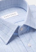Breeze Blue Glen Check Shirt - SARTORO