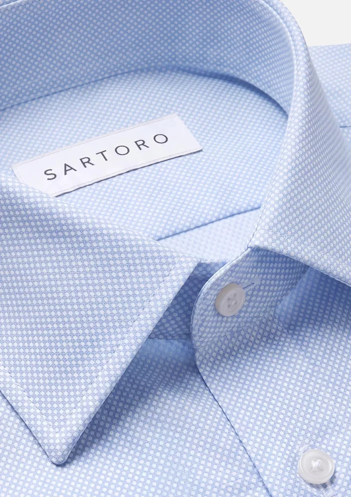 Breeze Blue Micro Dot Shirt - SARTORO