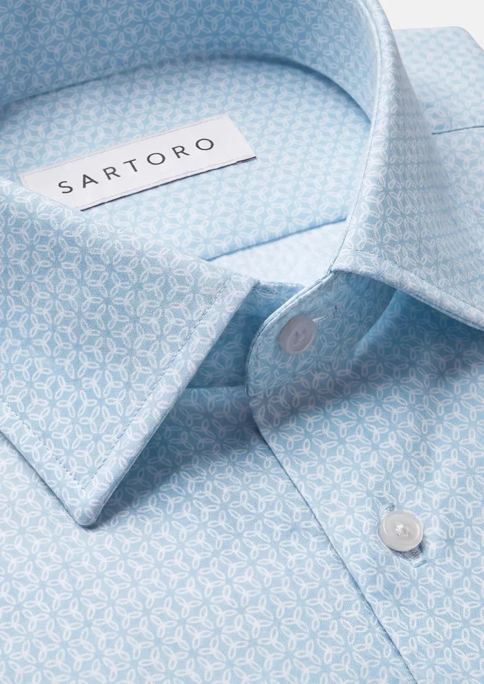 Breeze Blue Petal Shirt - SARTORO
