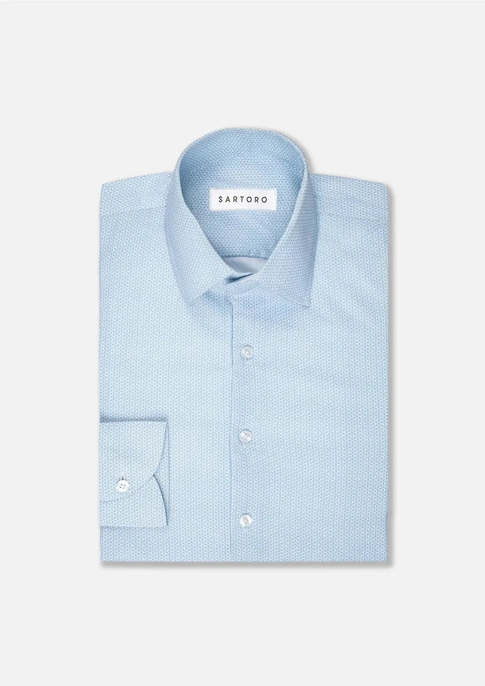 Mini Sky Blue Trefoil Shirt - SARTORO