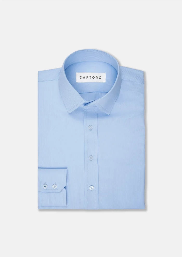 Light Blue Bamboo Striped Shirt - SARTORO