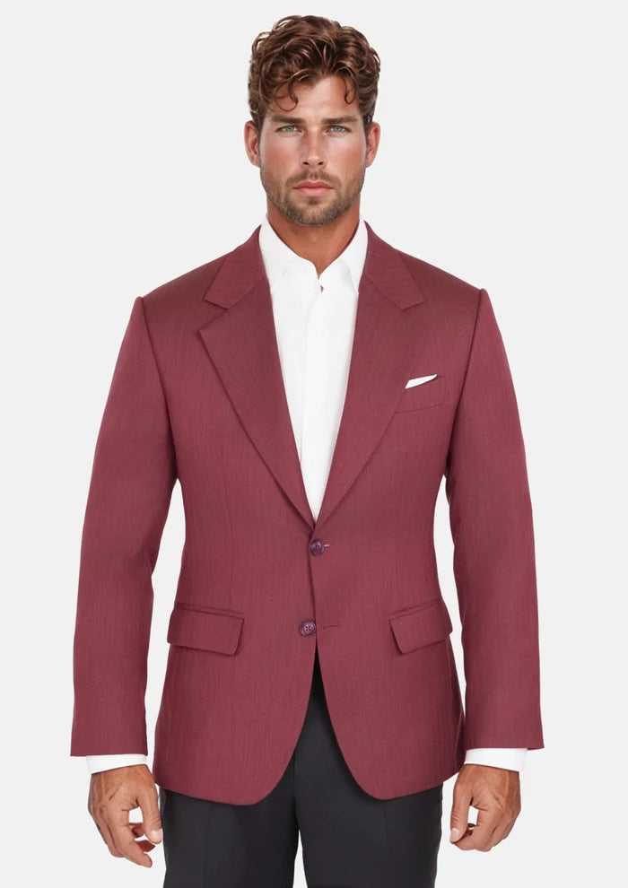 Burgundy Herringbone Ellis Jacket - SARTORO