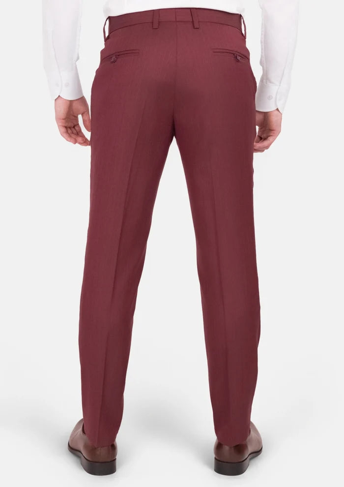 Burgundy Herringbone Pants - SARTORO
