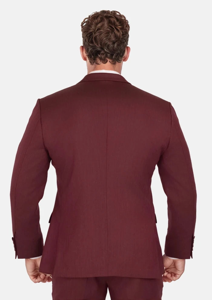 Burgundy Herringbone Ellis Suit - SARTORO