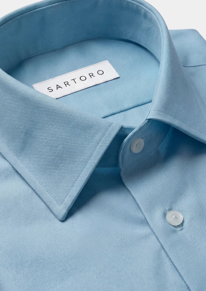 Cadet Blue Jacquard Shirt - SARTORO