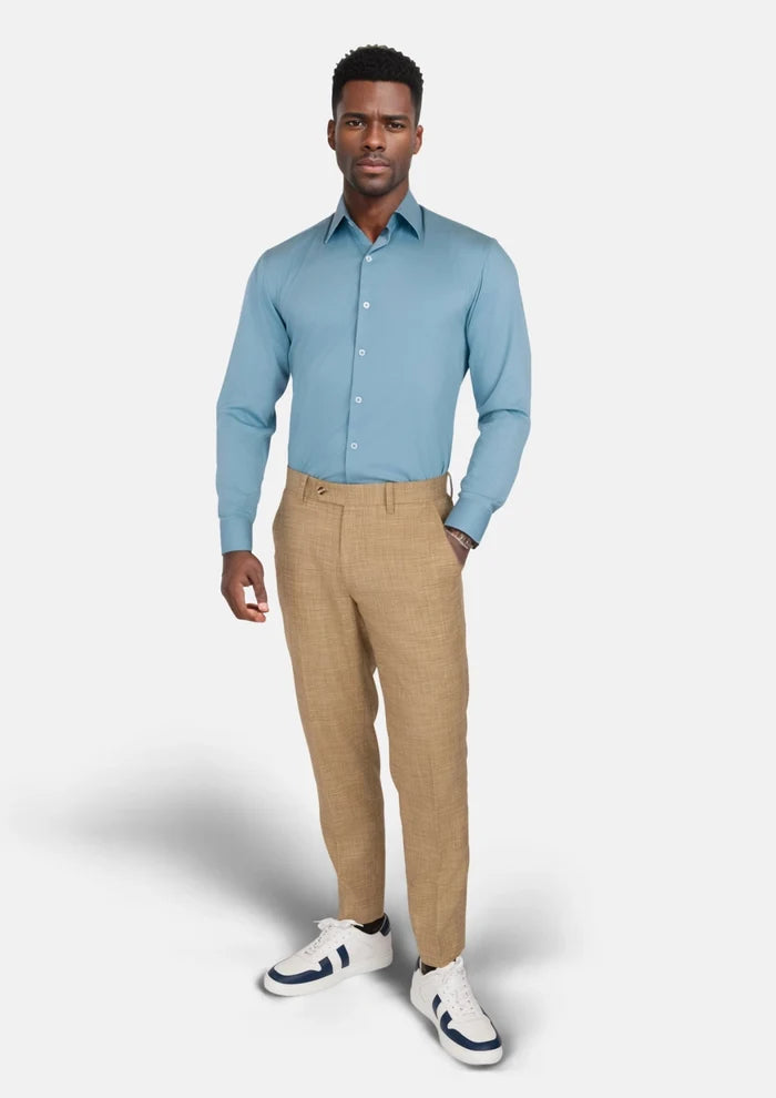 Cool Blue Textured Weave Shirt - SARTORO