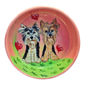 whimsical cairn terrier dogs on ceramic bowl by debby carman