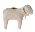Candle holder, lamb in off white