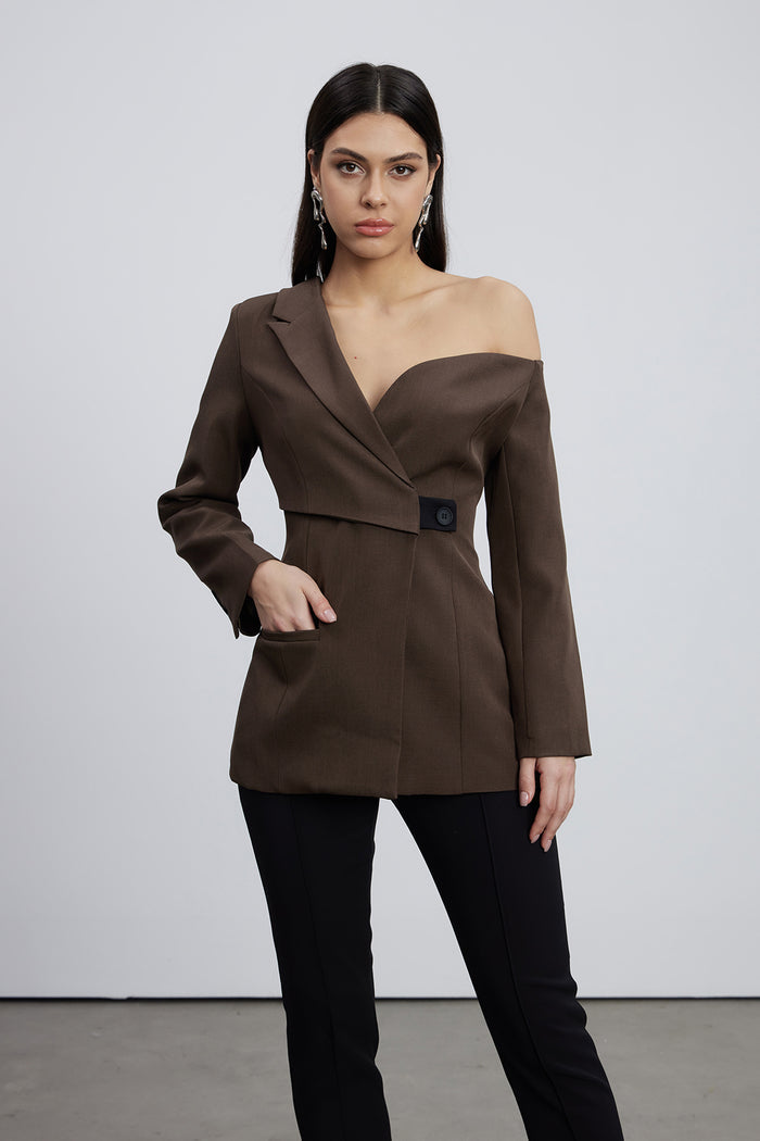 Caner Asymmetric One Shouder Blazer