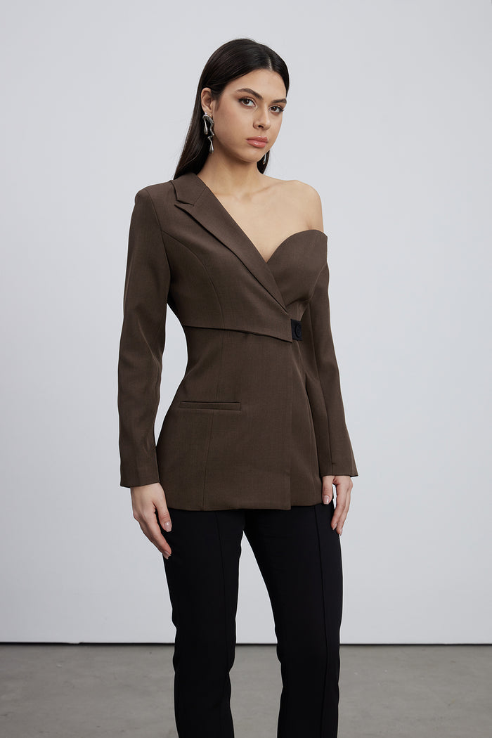 Caner Asymmetric One Shouder Blazer