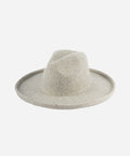 A heather grey pencil brim fedora hat on a plain background #color_heather grey