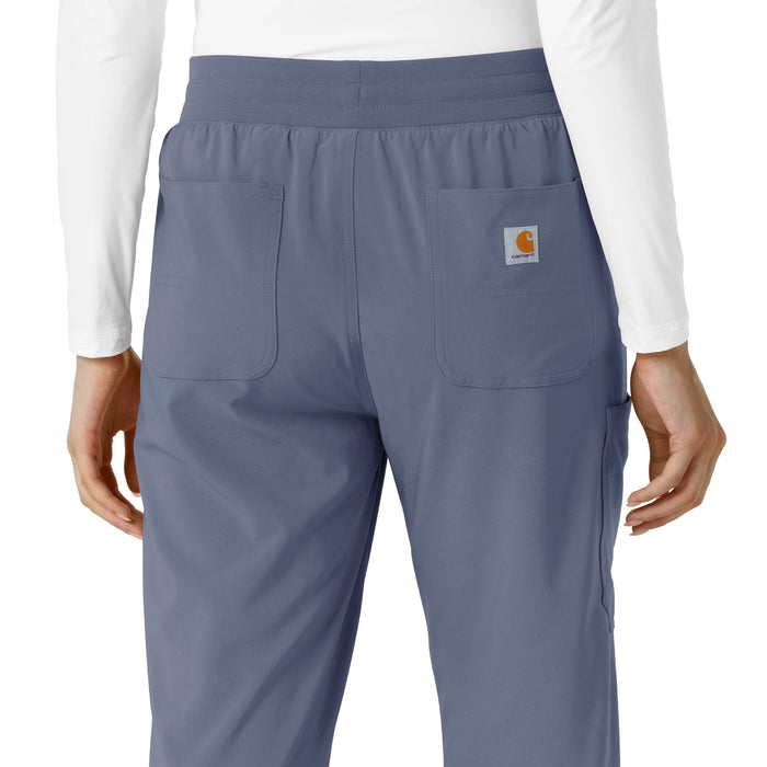 Carhartt Cross-Flex Women's Boot Cut Scrub Pant - Approaching Storm back pockets