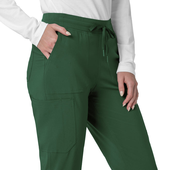 Carhartt Cross-Flex Women's Cargo Jogger Scrub Pant - Douglas Fir front pocket