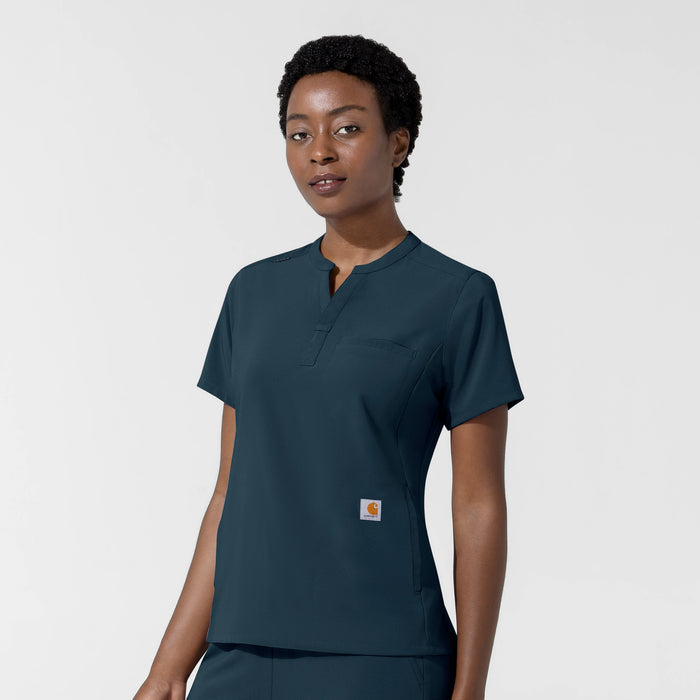 Carhartt Cross-Flex Women's Chest Pocket Scrub Top - Navy side