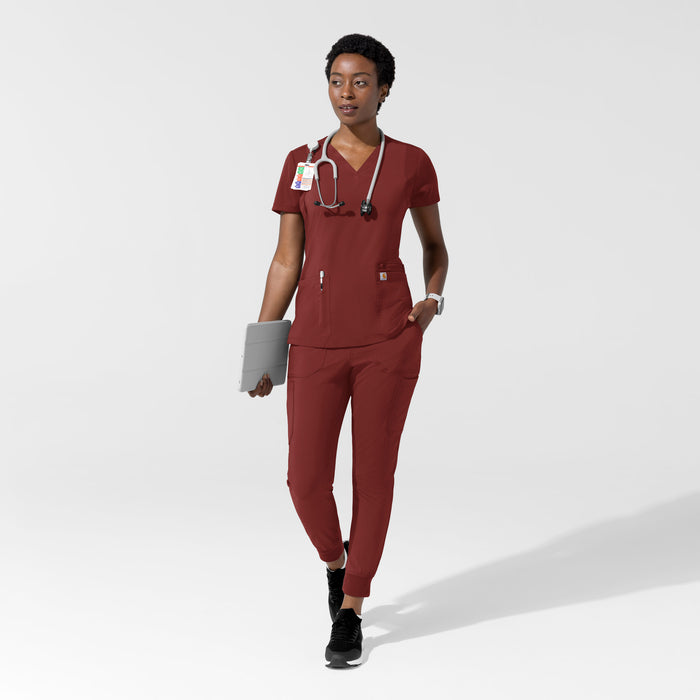 Force Cross-Flex Women's Flex Panel V-Neck Scrub Top Amber Terrain full scrub set