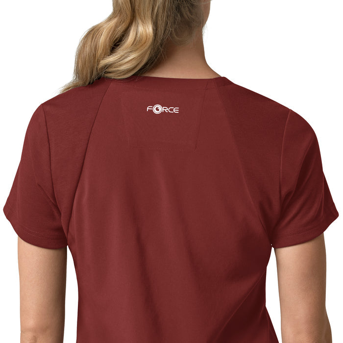 Force Cross-Flex Women's Flex Panel V-Neck Scrub Top Amber Terrain side detail 2