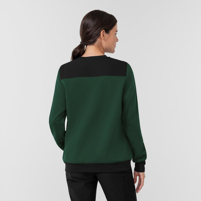 Carhartt Women's Crew Neck Fleece Scrub Sweatshirt - Douglas Fir Back