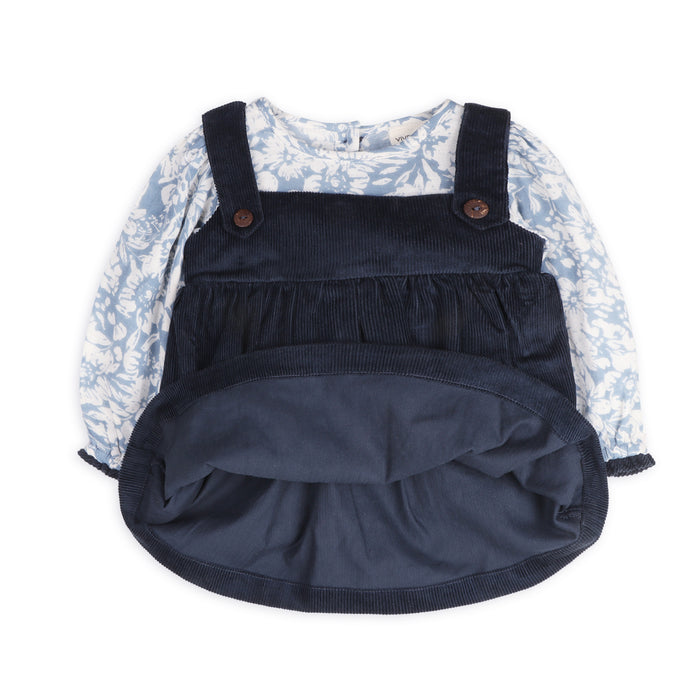 Cassis Pinafore Baby Dress & Bloomer Set (Organic Cotton)