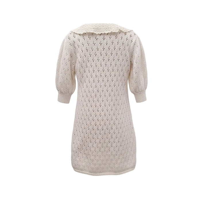 CELINE CROCHET CREAM DRESS - SIZE XS