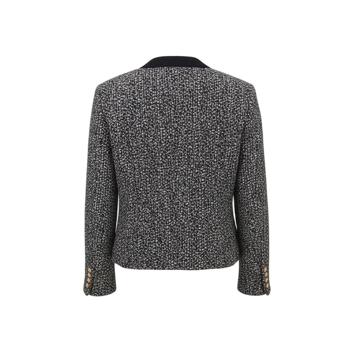 CELINE SALT AND PEPPER TWEED JACKET - SIZE 38