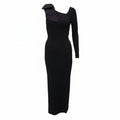 CHANEL BLACK GOWN WITH BOW - SIZE 36