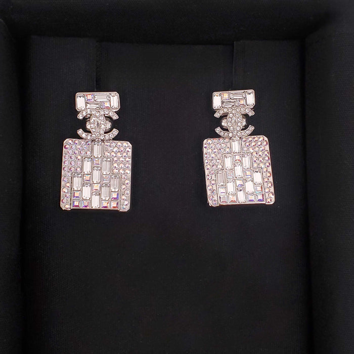 CHANEL CRYSTAL PERFUME BOTTLE EARRINGS