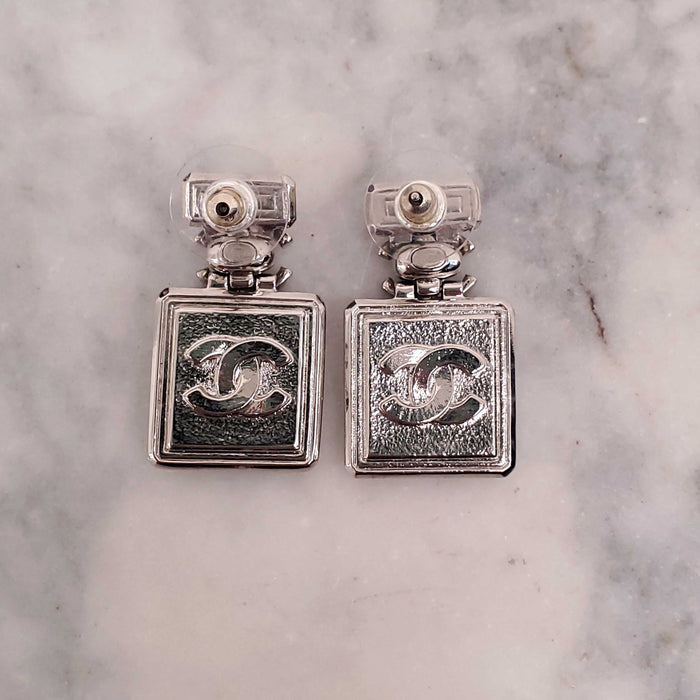 CHANEL CRYSTAL PERFUME BOTTLE EARRINGS