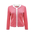 CHANEL PINK CASHMERE SWEATER WITH ZIPPER AND SNOWFLAKE BUTTONS - SIZE 36